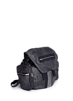 Front View -Click To Enlarge 'Marti' crackled lambskin leather three-way backpack