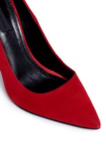 Detail View -Click To Enlarge 'Tia' cutout heel suede pumps