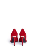 Back View -Click To Enlarge 'Tia' cutout heel suede pumps
