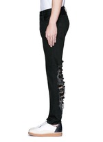 Detail View -Click To Enlarge Regular fit ladder ripped jeans