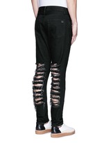 Back View -Click To Enlarge Regular fit ladder ripped jeans