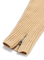 Detail View -Click To Enlarge Zip cuff side split sweater