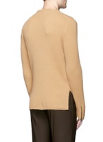 Back View -Click To Enlarge Zip cuff side split sweater