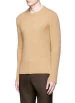 Front View -Click To Enlarge Zip cuff side split sweater