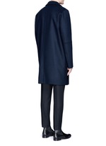 Back View -Click To Enlarge Piped sleeve balmacaan coat