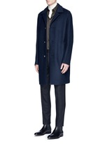 Figure View -Click To Enlarge Piped sleeve balmacaan coat
