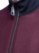 Detail View -Click To Enlarge Jersey collar bonded wool bomber jacket