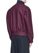 Back View -Click To Enlarge Jersey collar bonded wool bomber jacket
