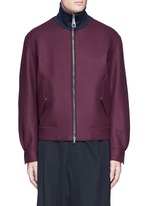 Main View -Click To Enlarge Jersey collar bonded wool bomber jacket