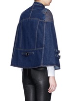 Back View -Click To Enlarge Quilted shoulder denim cape jacket