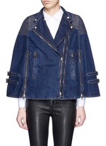 Main View -Click To Enlarge Quilted shoulder denim cape jacket