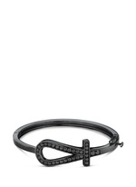 Main View -Click To Enlarge 'Ankh' diamond black rhodium silver bangle