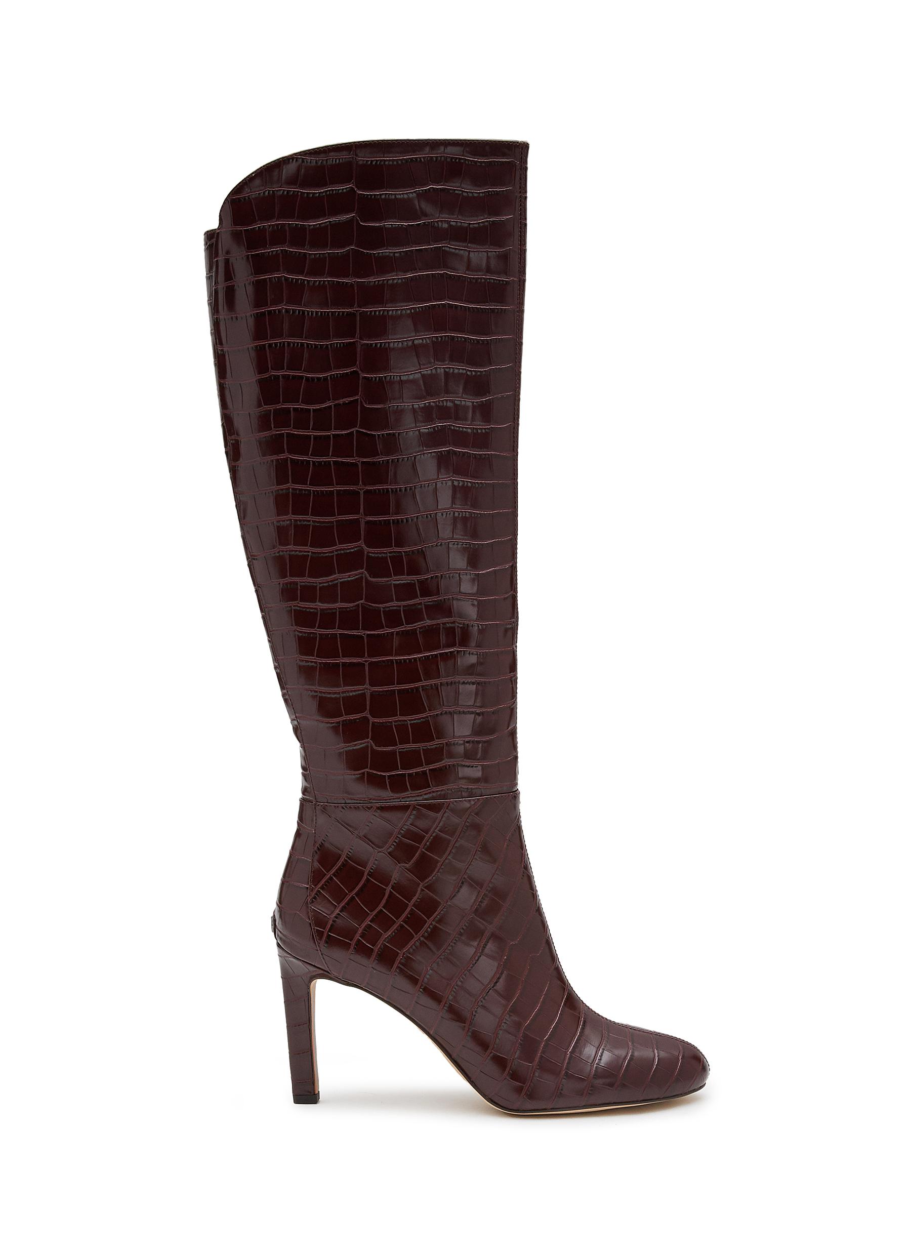 Shauna 80 Embossed Leather Heeled Boots