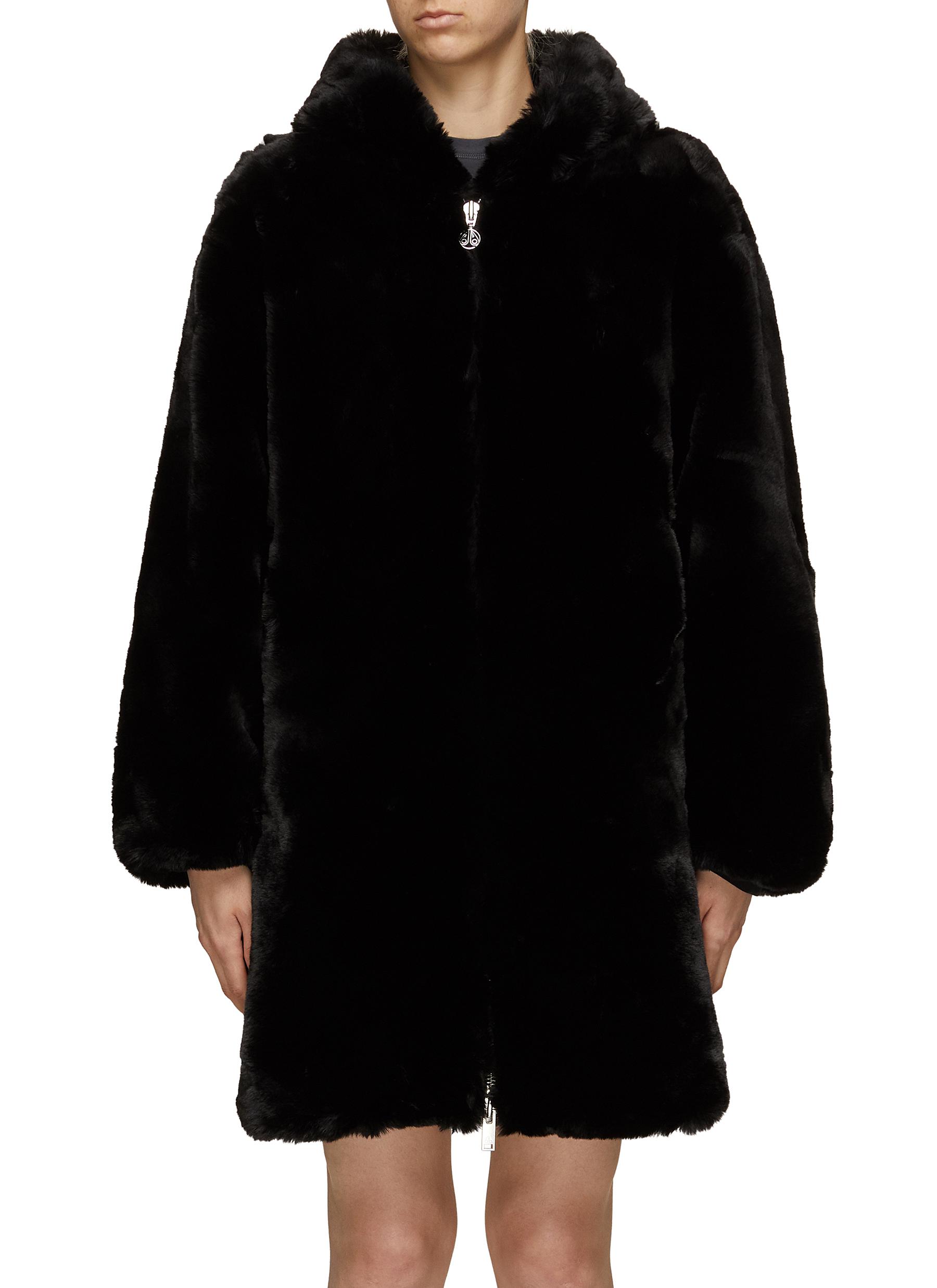State Bunny Hooded Faux Fur Coat
