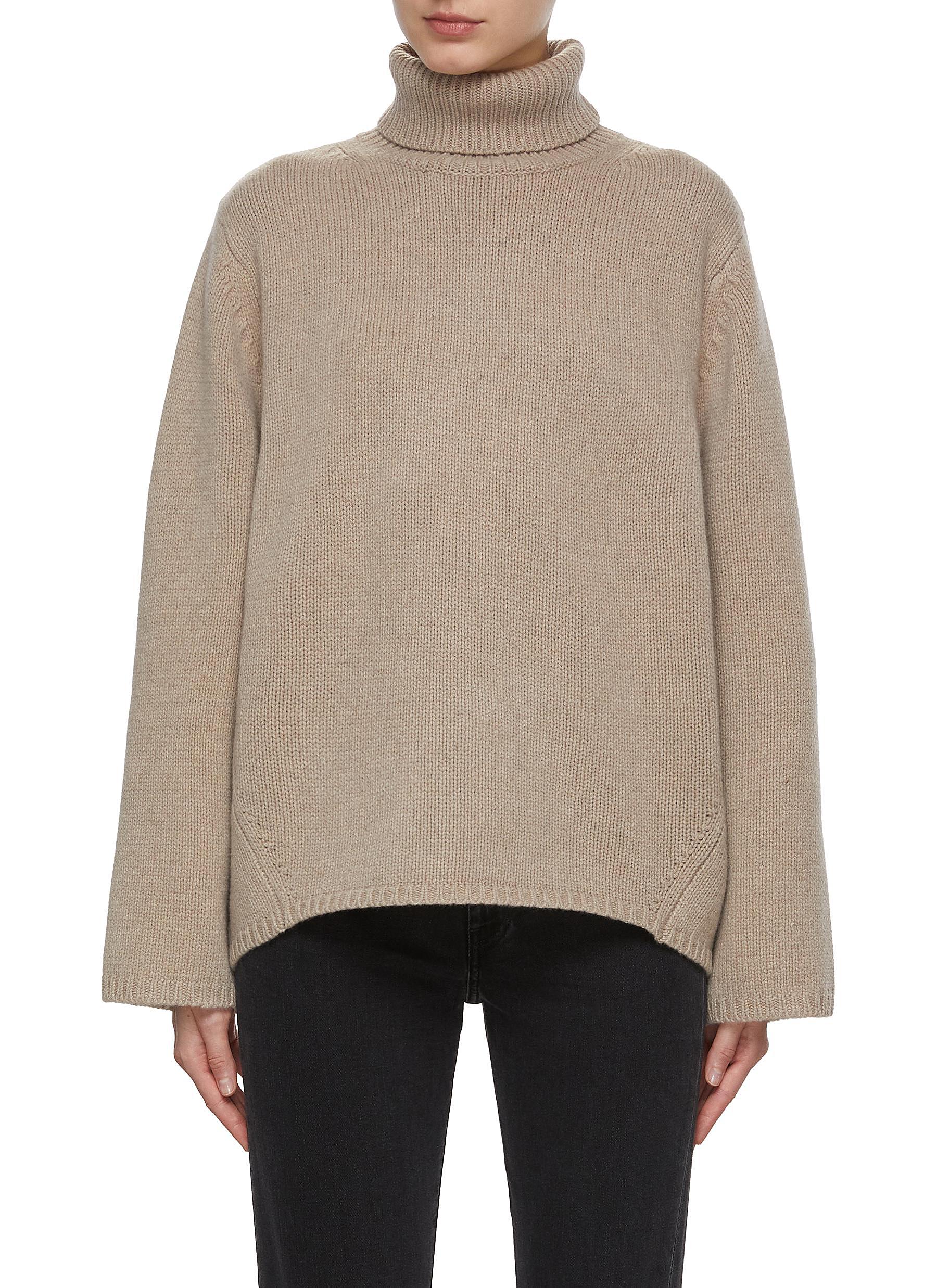 Wool Cashmere Blend Turtleneck Sweater