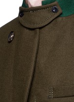 Detail View -Click To Enlarge Shearling underlay wool military coat