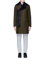 Main View -Click To Enlarge Shearling underlay wool military coat