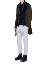 Figure View -Click To Enlarge Shearling underlay wool military coat