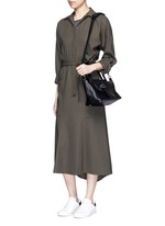 Figure View -Click To Enlarge 'Thela' mini pebbled leather trapeze tote