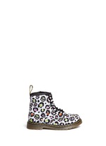 Main View -Click To Enlarge 'Brooklee' skull leopard print canvas toddler boots