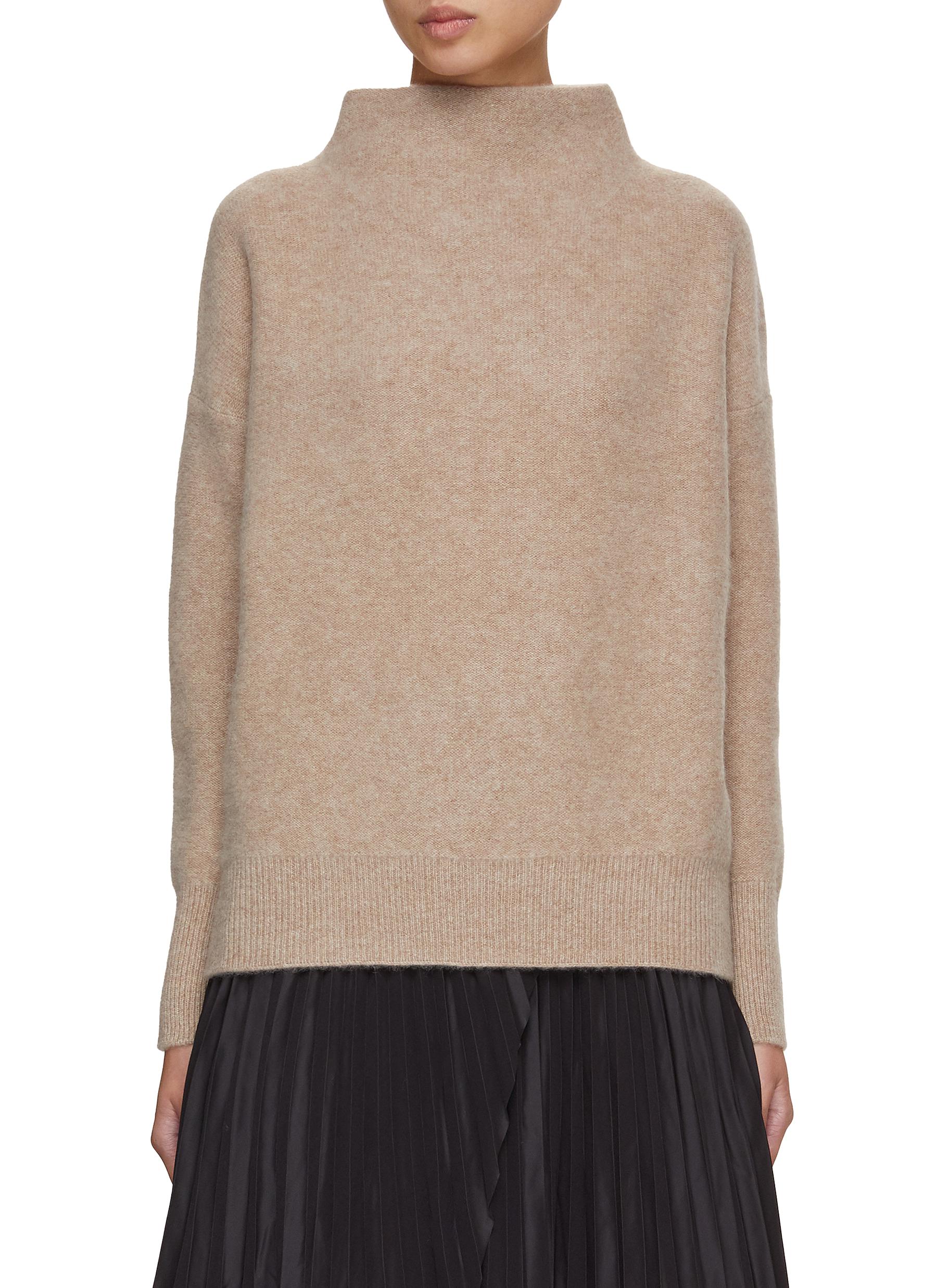 Funnel Neck Cashmere Knit Sweater