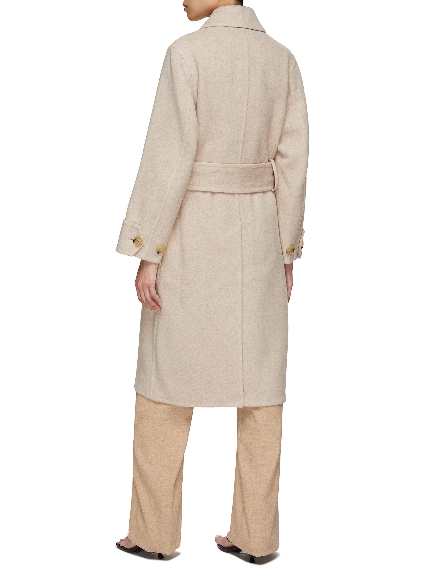 FINE WOOL TIE WAIST OVERCOAT