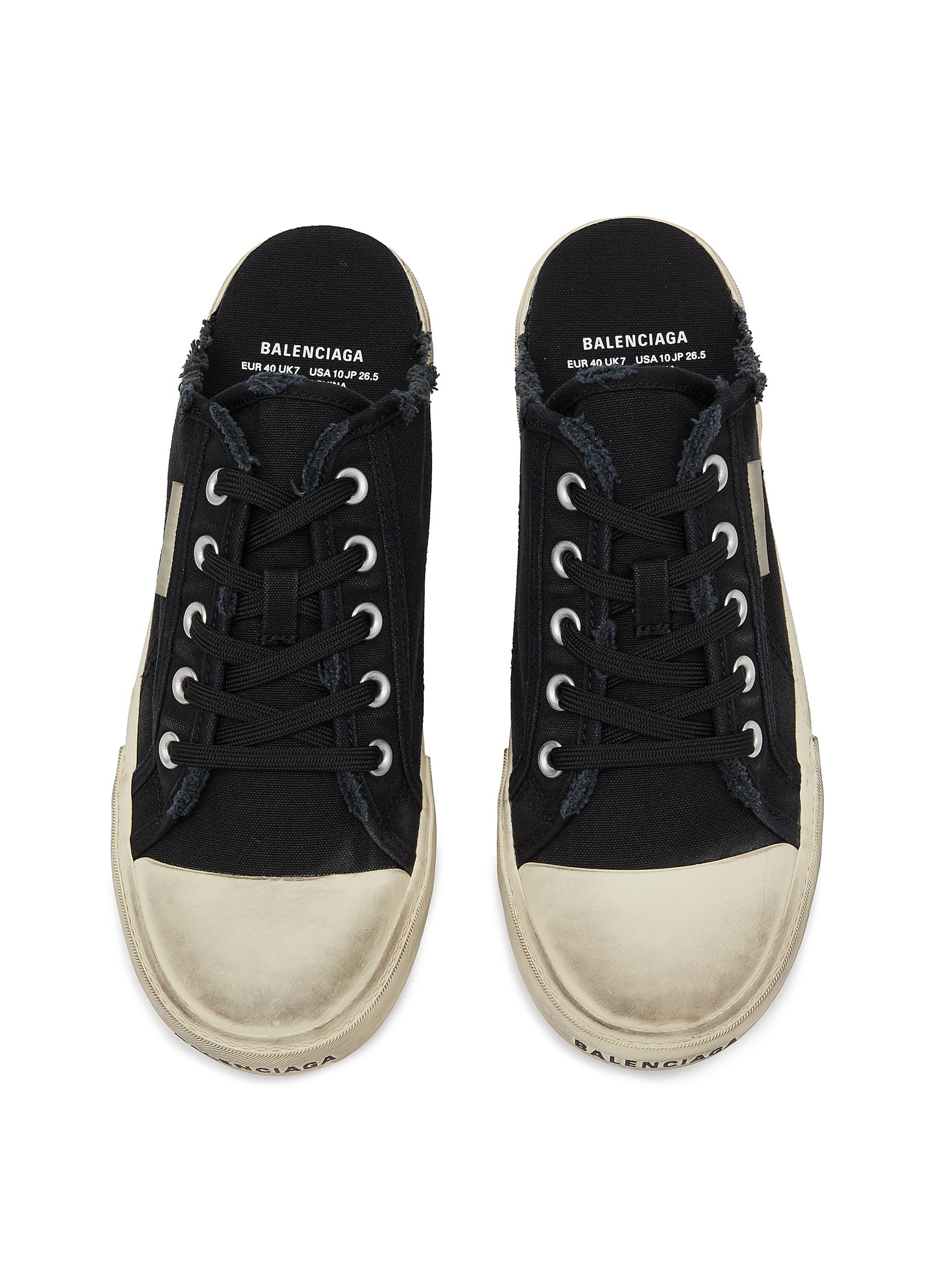 PARIS DESTROYED FABRIC SNEAKER MULES