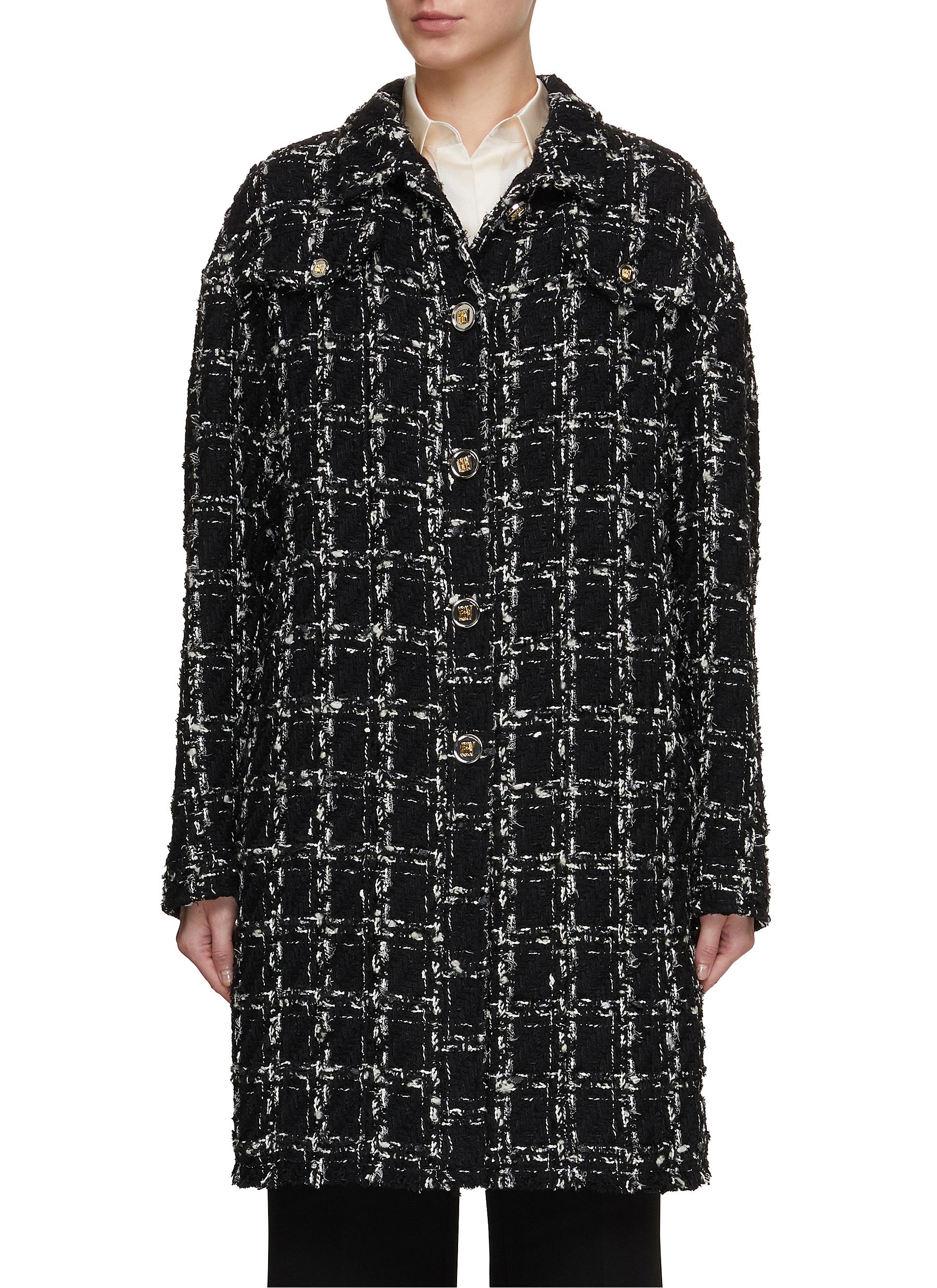 Oversize Bouclé Tweed Coat