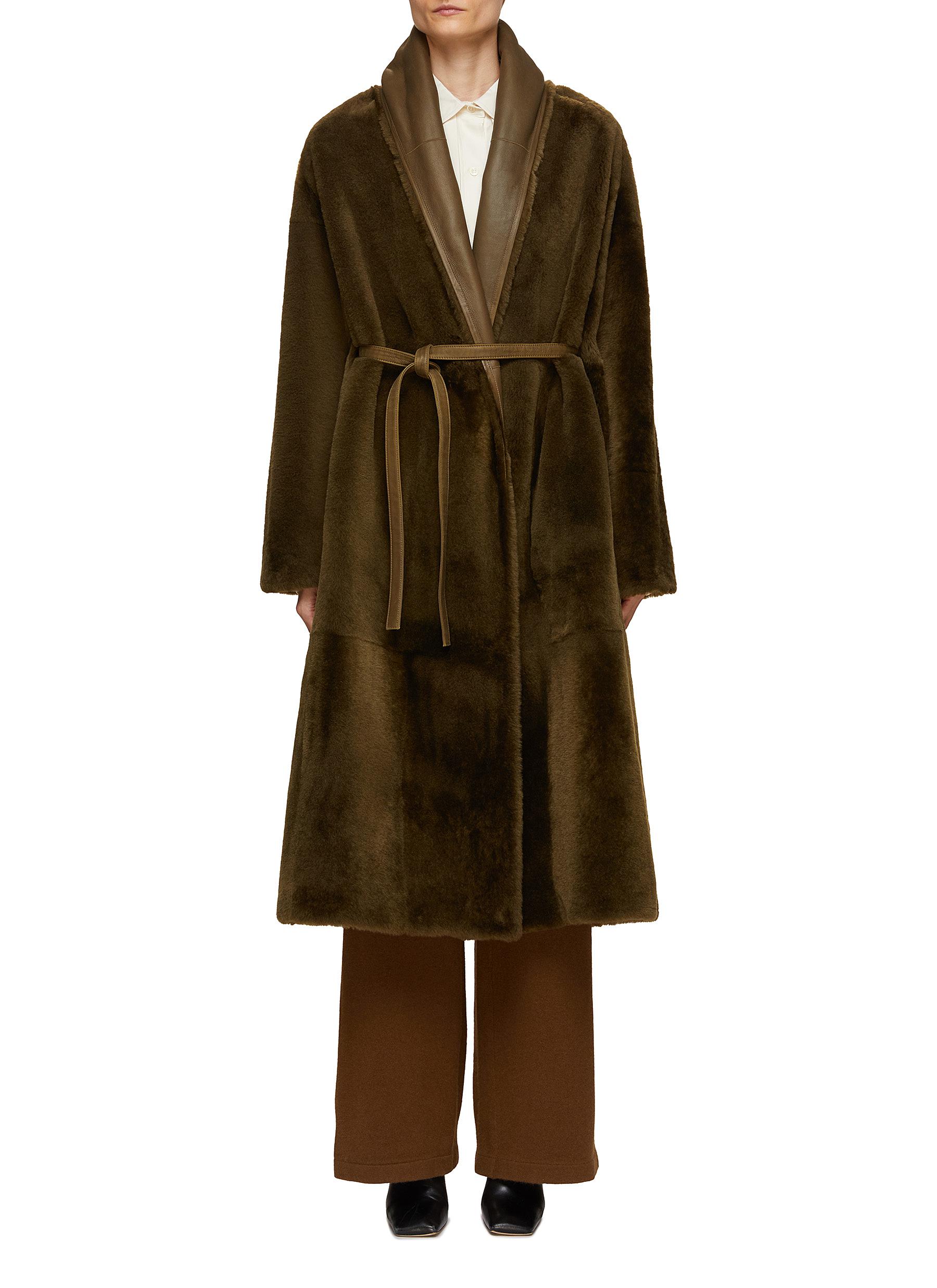 Belted Shearling Coat