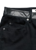 Click To Enlarge Leather waist painted stripe print strummer jeans