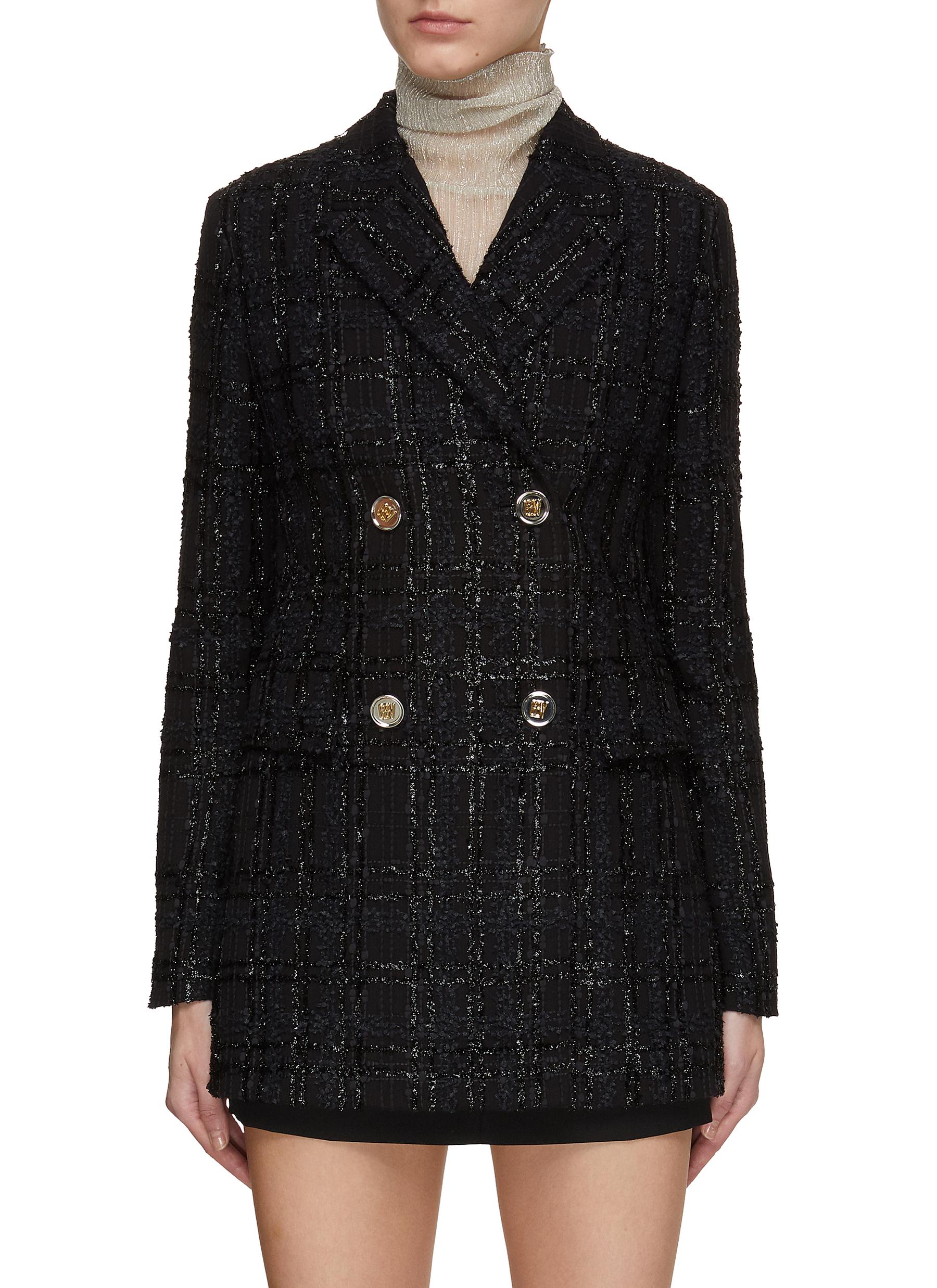 Double Breasted Long Tweed Jacket