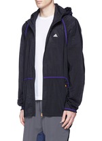 Front View -Click To Enlarge Perforated nylon hood jacket