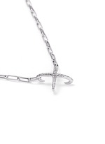 Figure View -Click To Enlarge 'Mobius' diamond 18k white gold small cross pendant necklace