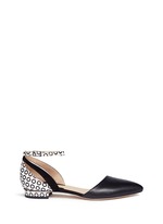 Main View -Click To Enlarge 'Emir' circle print snakeskin mix leather flats