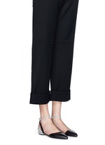 Figure View -Click To Enlarge 'Emir' circle print snakeskin mix leather flats