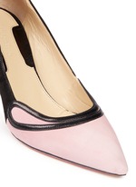 Detail View -Click To Enlarge 'Sayan' leather trim colourblock suede pumps