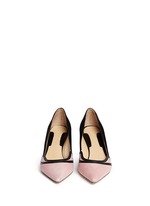 Front View -Click To Enlarge 'Sayan' leather trim colourblock suede pumps