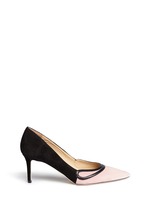 Main View -Click To Enlarge 'Sayan' leather trim colourblock suede pumps