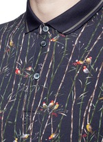 Detail View -Click To Enlarge Bird and bamboo print polo shirt