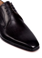 Detail View -Click To Enlarge Brushstroke finish leather Derbies