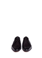 Front View -Click To Enlarge Brushstroke finish leather Derbies