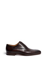 Main View -Click To Enlarge Medallion toe cap five eyelet leather Oxfords