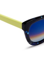Detail View -Click To Enlarge Contrast temple tortoiseshell acetate mirror sunglasses