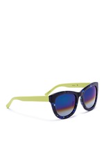 Figure View -Click To Enlarge Contrast temple tortoiseshell acetate mirror sunglasses