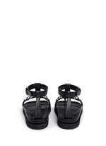 Back View -Click To Enlarge Skull chain leather T-strap sandals