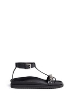 Main View -Click To Enlarge Skull chain leather T-strap sandals