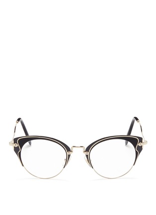 Main View - Click To Enlarge Main View - Click To Enlarge - miu miu - Acetate inlay wire cat eye optical glasses