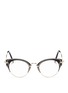 Main View - Click To Enlarge Main View - Click To Enlarge - miu miu - Acetate inlay wire cat eye optical glasses