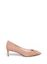 Main View - Click To Enlarge Main View - Click To Enlarge - Pedder Red - 'Riley' circular plaque kitten heel suede pumps