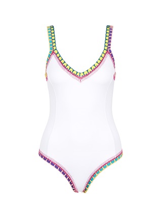 Main View - Click To Enlarge Main View - Click To Enlarge - Kiini - 'Yaz' crochet trim scoop back one-piece swimsuit